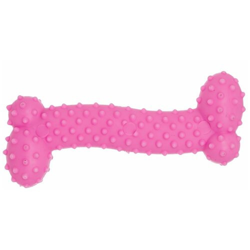 Игрушка для собак антицарапки Дентал-кость розовая с ароматом говядины 10,5 см