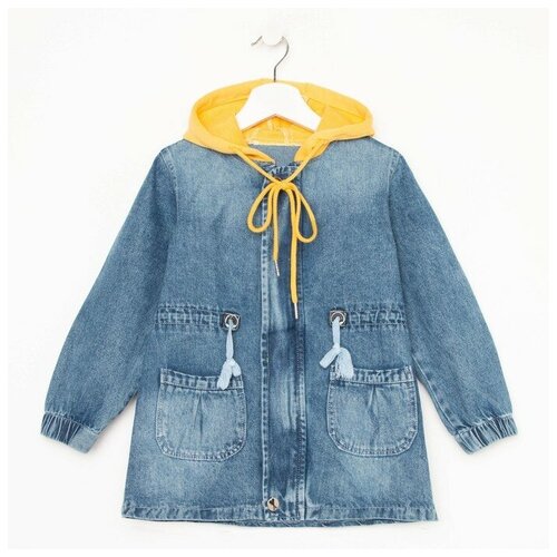 Джинсовая куртка msk-bear летняя, размер 32, синий