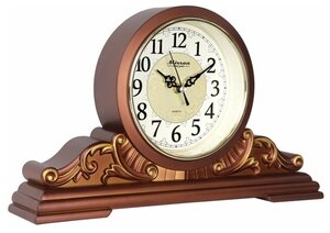 Настольные винтажные коричневые часы MIRRON SN30C ЗДБ/Декоративные классические каминные часы/Интерьерные часы коричневые с золотом/часы под старину
