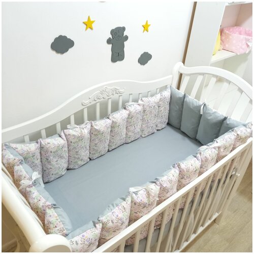 фото Бортики в детскую кроватку для новорожденных и малышей mamdis