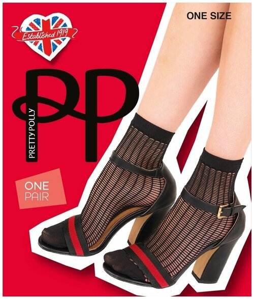 Носки Pretty Polly, размер S-M-L, голубой, черный