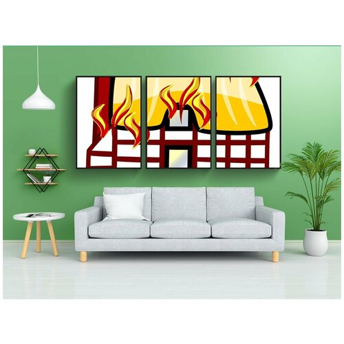 фото Набор модулных постеров для интерьера "пожар, строительство, дом" 60x90 см. в тубусе, без рамки lotsprints