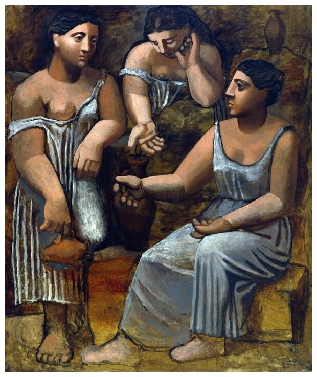 Постер на холсте Три женщины у ручья (Three Women at the Spring) 30см. x 36см.