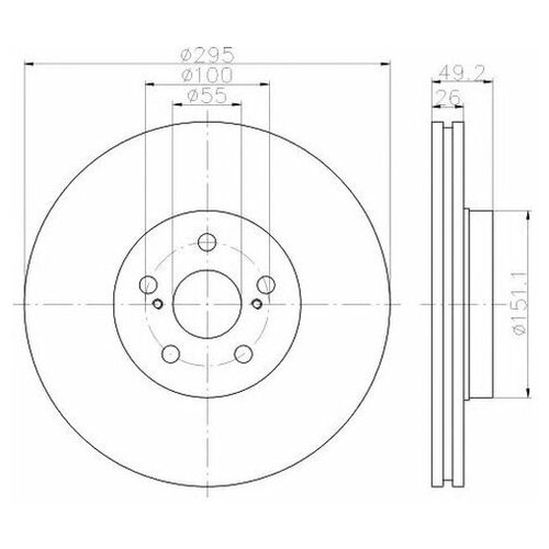 фото Тормозной диск передний hella 8dd355111651 для toyota avensis