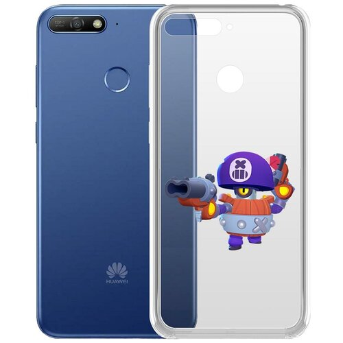 фото Чехол-накладка clear case brawl stars-дэррил для huawei y6 prime (2018)/honor 7a pro/7c krutoff group