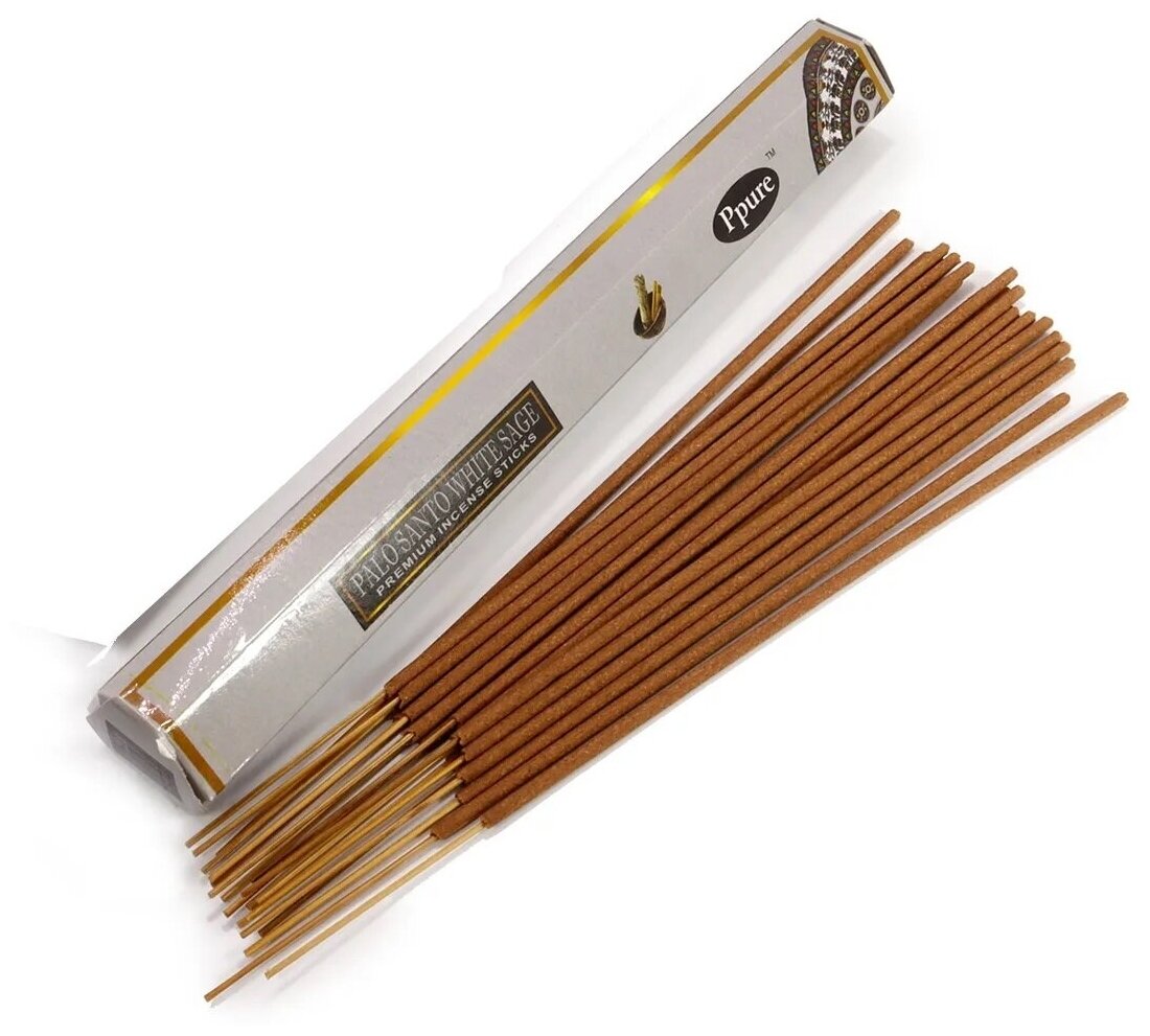 Благовония Ppure "PALO SANTO WHITE SAGE" (Пало Санто и Белый Шалфей), 20 палочек