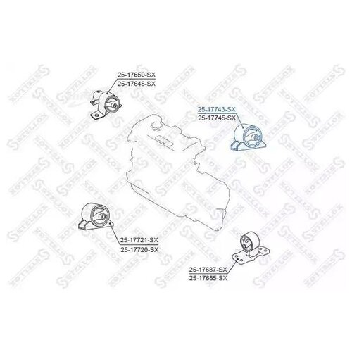 фото Stellox 2517743sx 25-17743-sx_подушка двс задняя\ nissan almera/bluebird/pulsan/sunny/wingroad 99