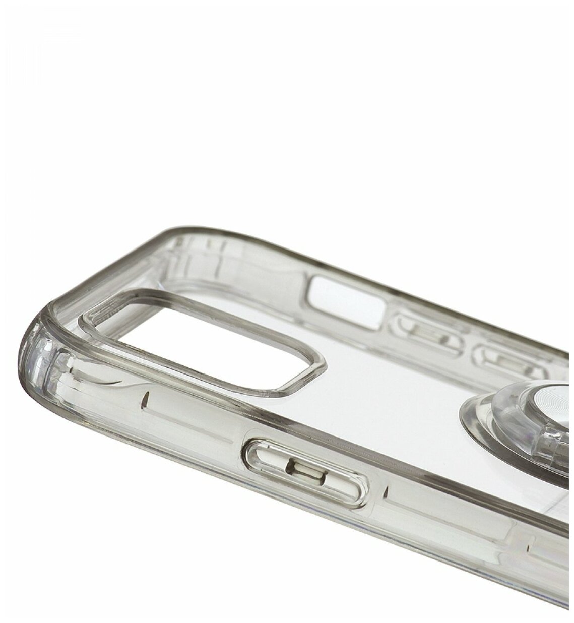 Чехол с кольцом для Apple iPhone 12 Pro Max КRUЧЕ Ring Black, силиконовый бампер с защитой камеры, пластиковый защитный кейс, прозрачная накладка