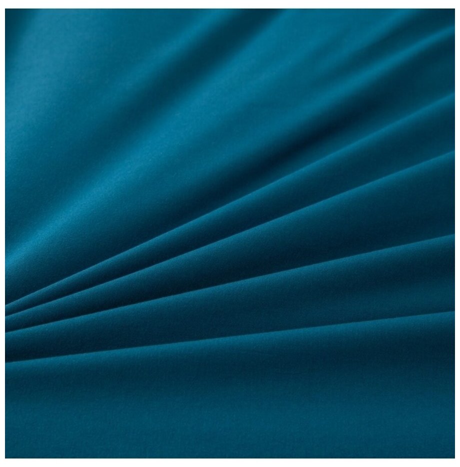 Комплект постельного белья Ситрейд однотонный CS0, евростандарт, хлопок, лазурно-синий - фотография № 11