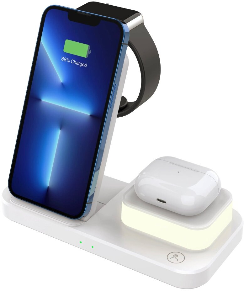 Беспроводная зарядная станция 4 в 1 Rapture Fast Charger C-500 (iPhone+Apple Watch+AirPods+Ночник), белая