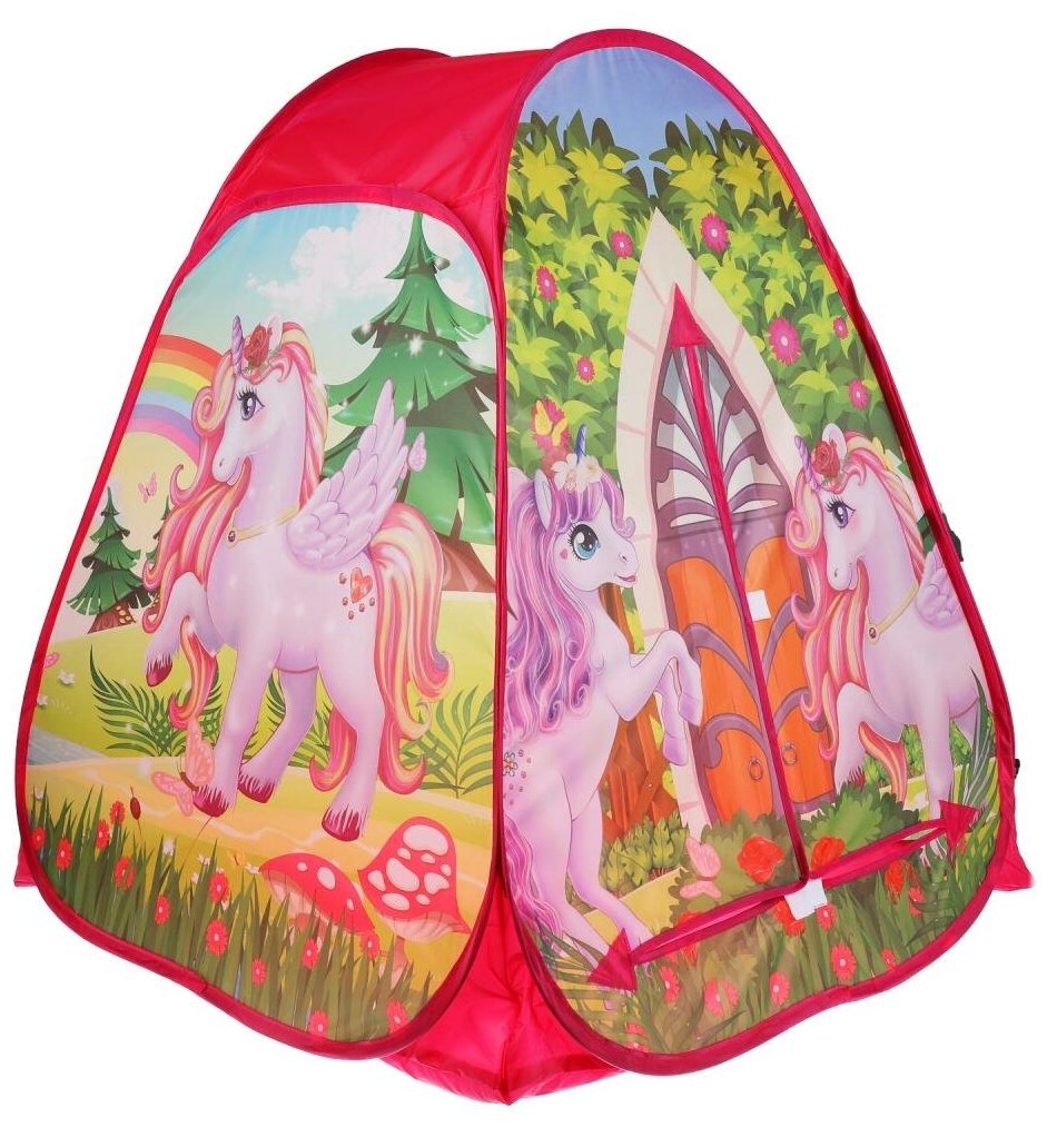 Палатка детская игровая Играем вместе Единороги 81х90х81 см, в сумке (GFA-UC01-R)