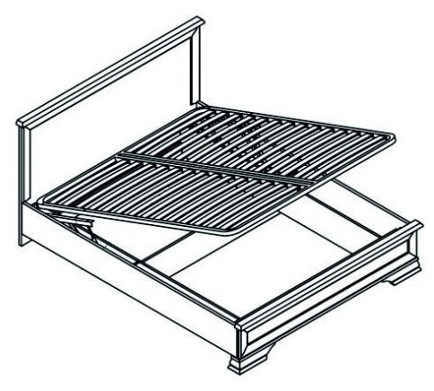 БРВ-Мебель Кровать двуспальная 160 см с подъемным механизмом Кентаки LOZ 160 белая