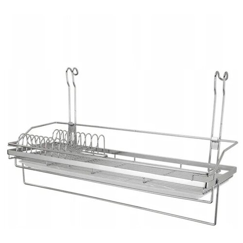 ТДМ Сушилка для посуды на рейлинг с держателем для полотенца Lotti (сушилка с крючками)