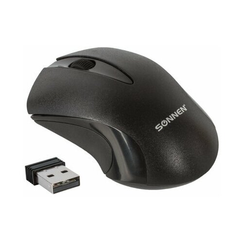 Мышь беспроводная SONNEN M-661Bk USB 1000 dpi 2 кнопки 1 колесо-кнопка оптическая черная 512647 62100₽