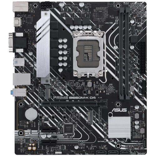 Материнская плата ASUS Prime B660M-K D4 B660 Socket-1700 2xDDR4, 4xSATA3, RAID, 2xM.2, 1xPCI-E16x, 4xUSB3.2, D-Sub, HDMI, Glan, mATX