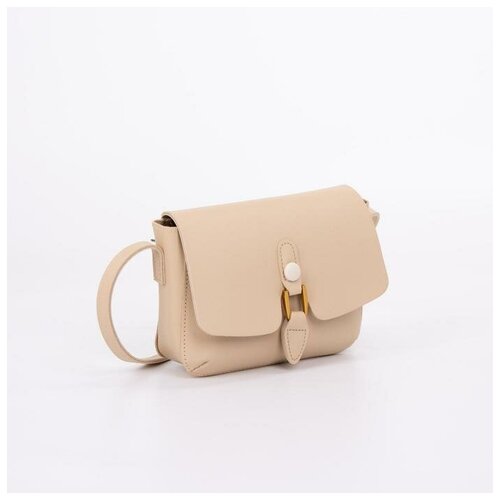 фото Сумка женская, отдел на клапане, длинный ремень, цвет бежевый mikimarket