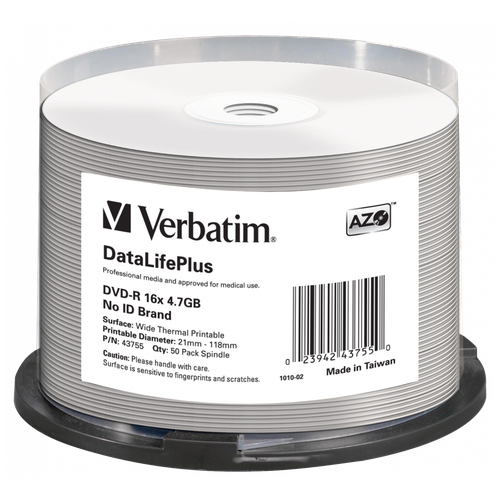 DVD-диск Verbatim DVD-R (43755) оптический диск dvd r vs 4 7gb 16x cake box 50шт