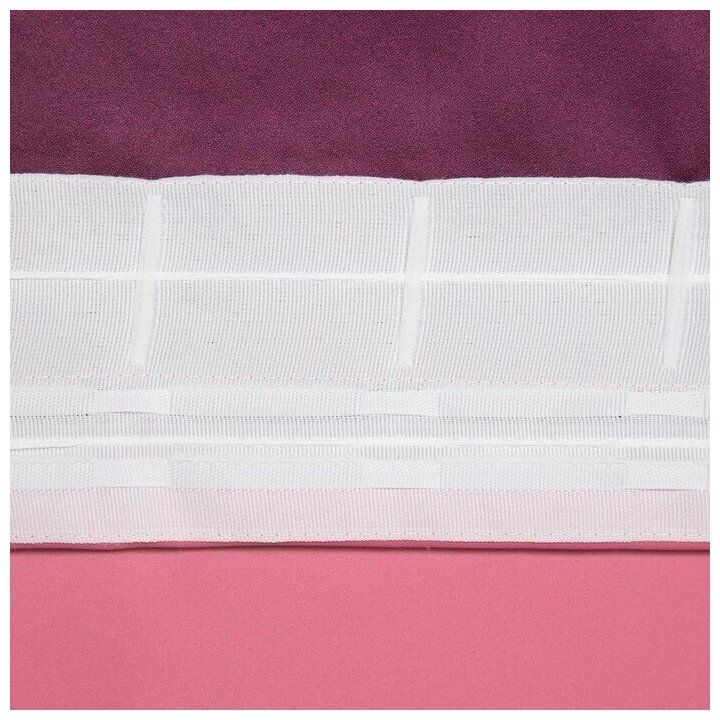 Штора портьерная "Этель" 130×300 см, двусторонний блэкаут, цвет Розовый, пл. 240 г/м2, 100% п/э./В упаковке шт: 1