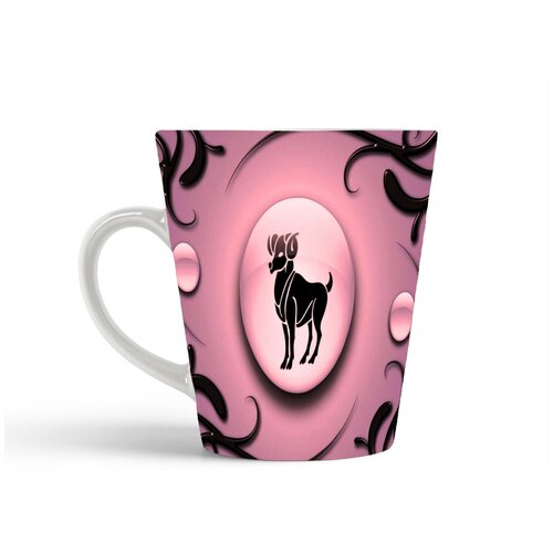 фото Кружка-латте coolpodarok знаки зодиака овен розовый фон