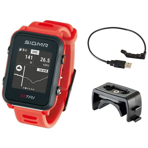 Мультиспортивные часы SIGMA IDTRI NEON RED BASIC 24230 красн часы c GPS встроенный пульсомер для триатлона 1382000₽