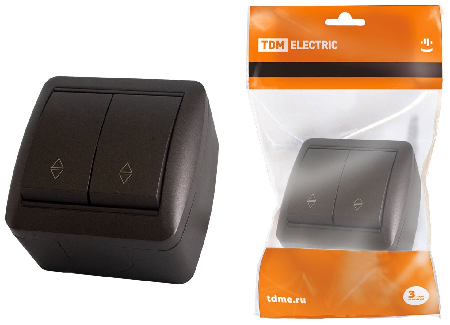 фото Выключатель TDM-Electric Селигер IP44 10А Chocolate SQ1818-0212