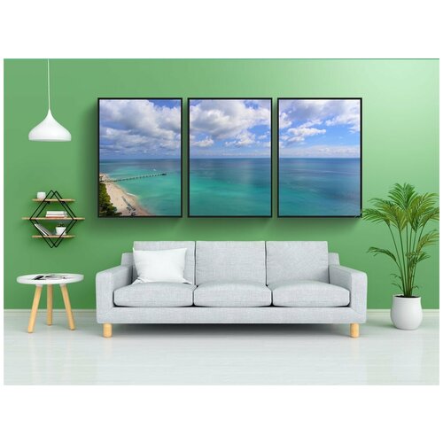 фото Набор модулных постеров для интерьера "атлантический океан, санни-айлс-бич, флорида" 60x90 см. в тубусе, без рамки lotsprints