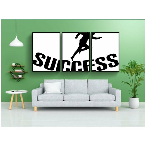 фото Набор модулных постеров для интерьера "силуэт, успех, бизнесмен" 60x90 см. в тубусе, без рамки lotsprints