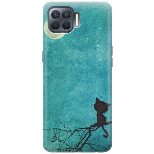 фото Re:pa чехол - накладка artcolor для oppo reno4 lite с принтом "котенок и луна"