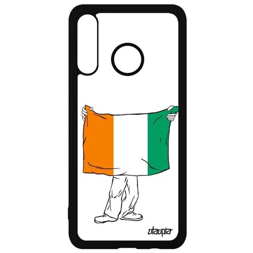 фото Защитный чехол на телефон // huawei p30 lite // "флаг кот-д'ивуар с руками" туризм дизайн, utaupia, белый