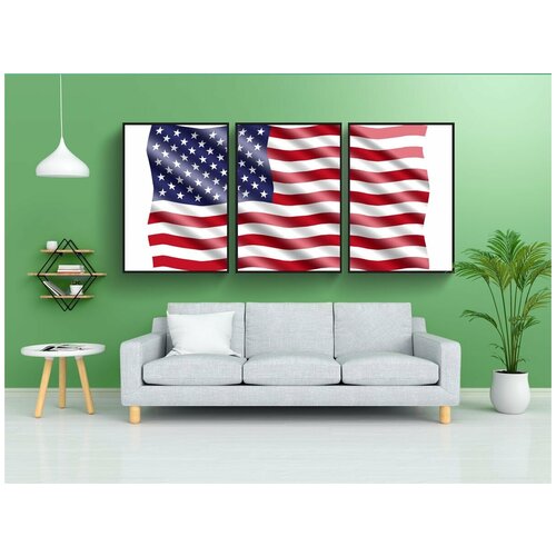 фото Набор модулных постеров для интерьера "международный, америка, знамя" 60x90 см. в тубусе, без рамки lotsprints