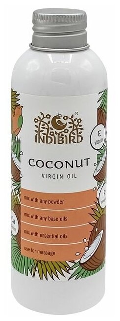 Масло Кокос первый холодный отжим Coconut Oil Extra Virgin Indibird, 150 мл.