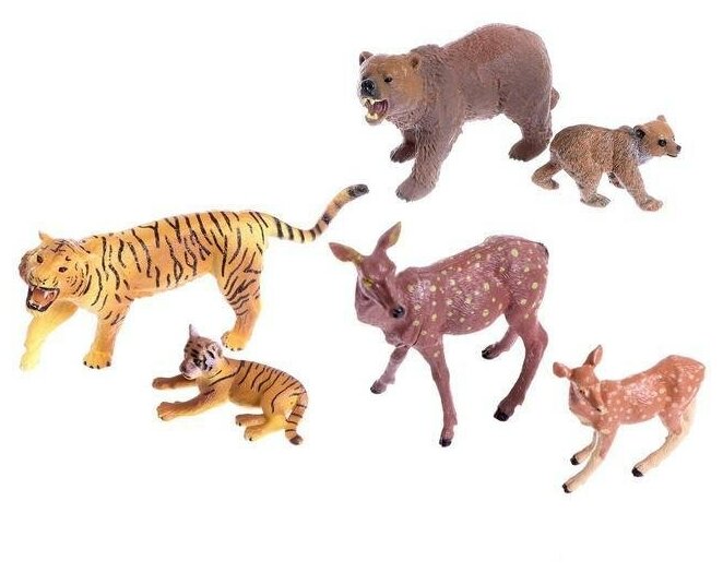 фото Набор диких животных «Дети и родители», 6 фигурок