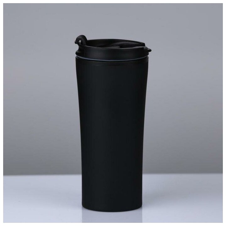Термокружка для кофе, чая, напитков TAKE IT EASY "Элли", термостакан, цвет черный, сохраняет тепло 2 ч, объем 450 мл, размер 19х8 см - фотография № 1