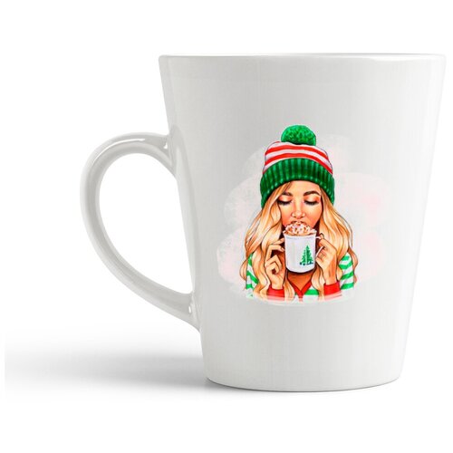 фото Кружка-латте coolpodarok новый год девушка с кружкой