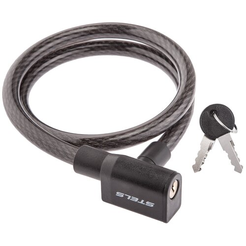фото Stels трос-замок 84104, 12х800 мм, с ключом, чёрный 540073 lu089552 .
