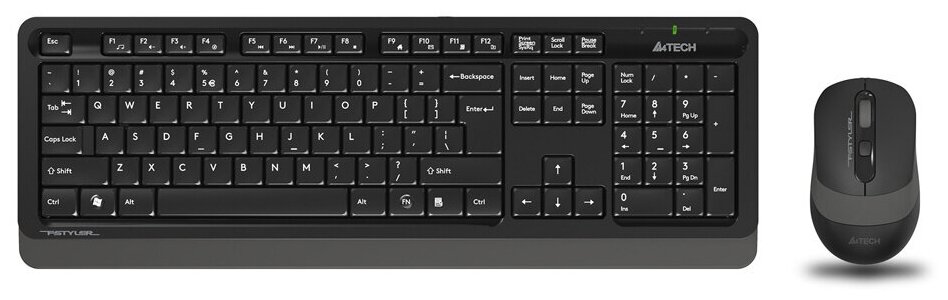 Комплект клавиатура и мышь A4TECH Fstyler FG1010 черный/серый USB беспроводная (1147570)