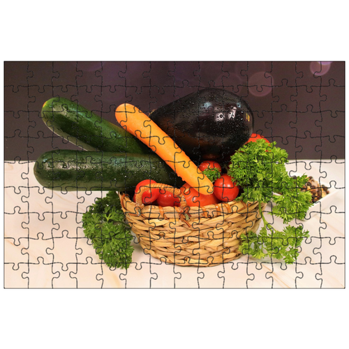 фото Магнитный пазл 27x18см."овощи, корзина, еда" на холодильник lotsprints