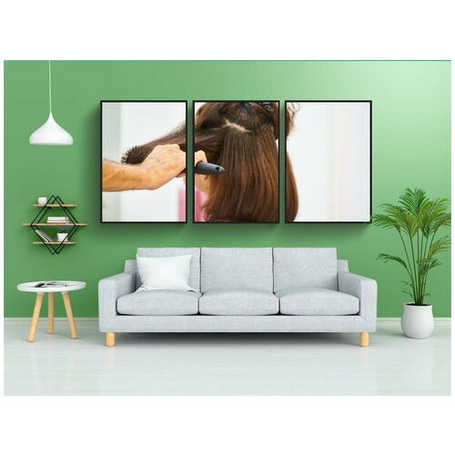 фото Набор модулных постеров для интерьера "волосы, парикмахер, уход" 60x90 см. в тубусе, без рамки lotsprints