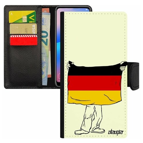 фото Чехол-книжка на смартфон galaxy s8, "флаг германии с руками" путешествие туризм utaupia