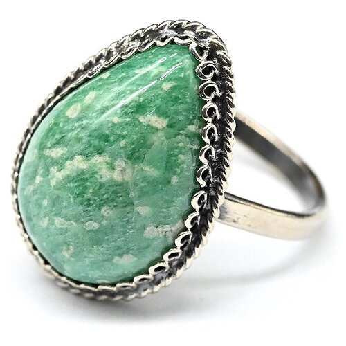 Кольцо Радуга Камня, амазонит, размер 17.5, зеленый, белый кольцо радуга камня амазонит размер 18 зеленый белый