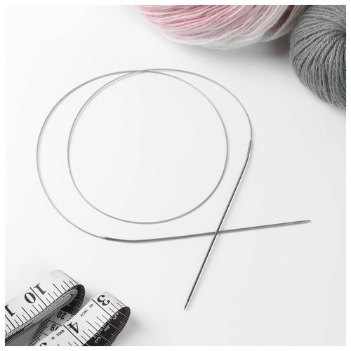 Спицы для вязания, круговые, с металлическим тросом, d = 1,6 мм, 100 см
