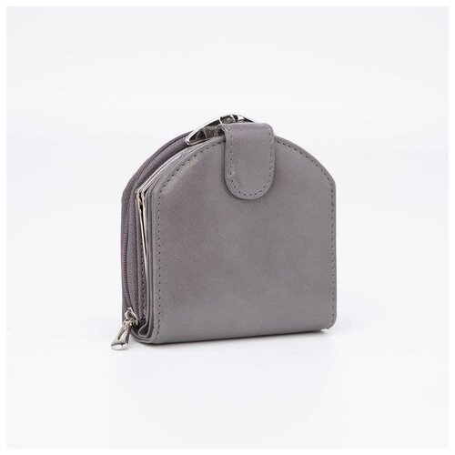 фото Кошелёк женский, 2 отдела на кнопке, цвет серый mikimarket