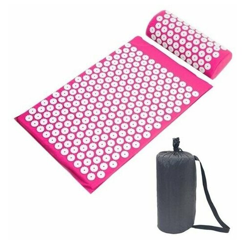 Аппликатор Кузнецова URM Массажный коврик акупунктурный Игольчатый подушка сумка комплект 3 в1 розовый 1550₽