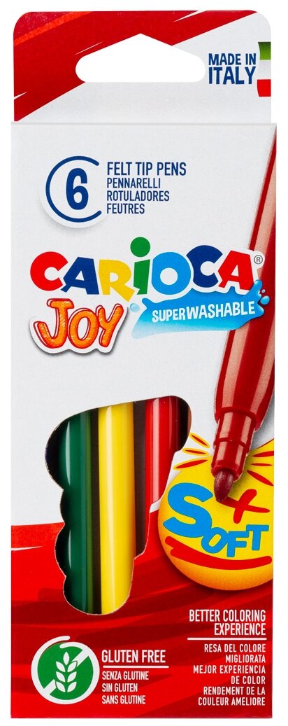 Carioca Набор фломастеров Joy, 40613, разноцветные, 6 шт.