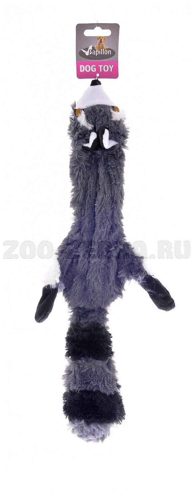Papillon Игрушка для собак "Енот", плюш, 50см (Plush raccoon with squeak) 140072, 0,02 кг - фотография № 1
