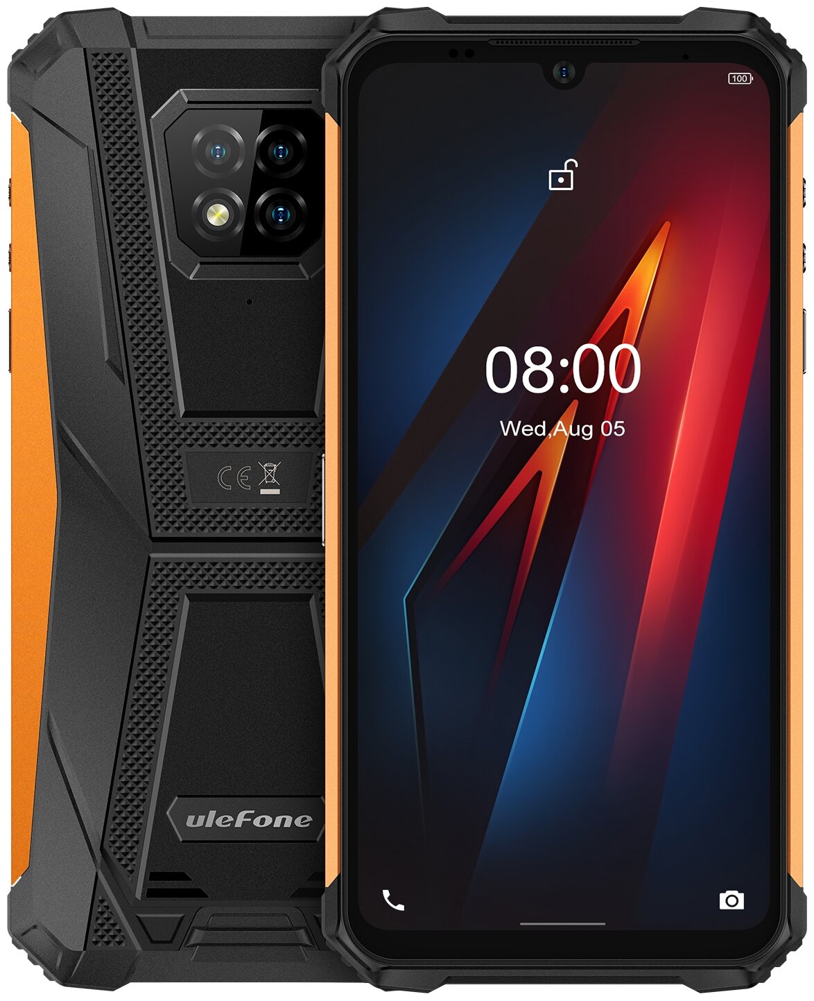 Смартфон Ulefone Armor 8 4/64 ГБ, Dual nano SIM, оранжевый/черный