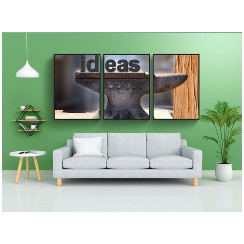 фото Набор модулных постеров для интерьера "наковальня, кованый, идея" 60x90 см. в тубусе, без рамки lotsprints