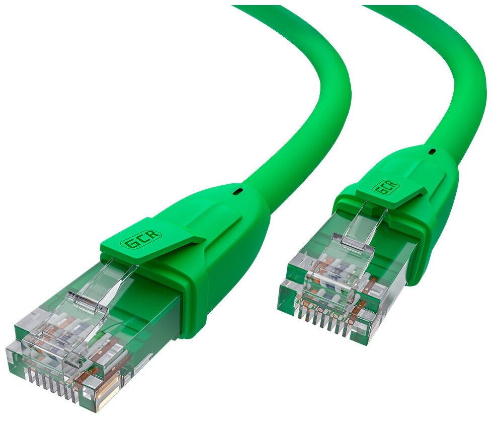 GCR Патч-корд прямой 0.75m UTP кат.6, зеленый, 24 AWG, ethernet high speed, RJ45, T568B, GCR-52384