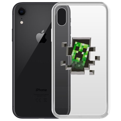 Чехол-накладка Krutoff Clear Case Крипер для iPhone XR чехол накладка krutoff clear case minecraft крипер для samsung galaxy a03 a035