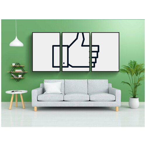 фото Набор модулных постеров для интерьера "как, facebook, социальные медиа" 60x90 см. в тубусе, без рамки lotsprints